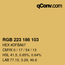 Color code: RGB 223 186 103 | qconv.com