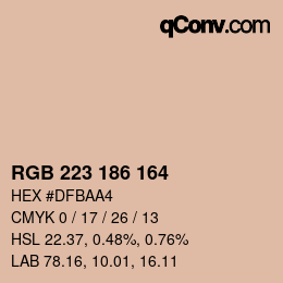 Color code: RGB 223 186 164 | qconv.com