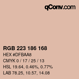 Color code: RGB 223 186 168 | qconv.com