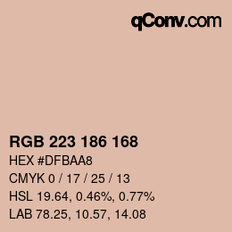 Color code: RGB 223 186 168 | qconv.com