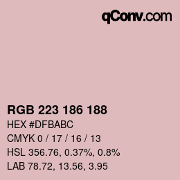 Color code: RGB 223 186 188 | qconv.com