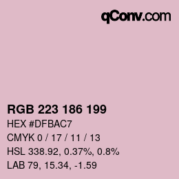 Color code: RGB 223 186 199 | qconv.com
