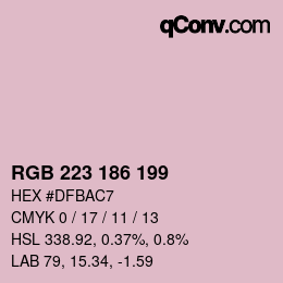 Color code: RGB 223 186 199 | qconv.com