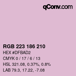 颜色代码: RGB 223 186 210 | qconv.com