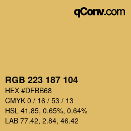 Color code: RGB 223 187 104 | qconv.com
