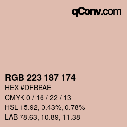 Color code: RGB 223 187 174 | qconv.com