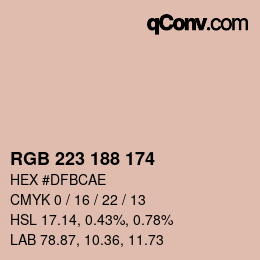 Color code: RGB 223 188 174 | qconv.com