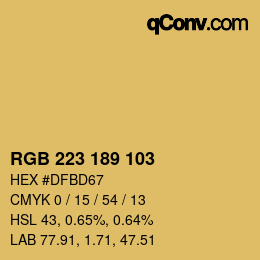 Farbcode: RGB 223 189 103 | qconv.com