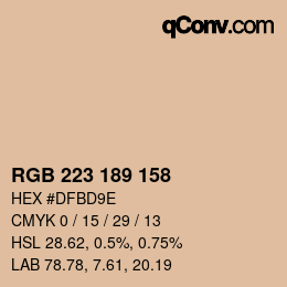 Color code: RGB 223 189 158 | qconv.com