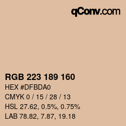 Color code: RGB 223 189 160 | qconv.com