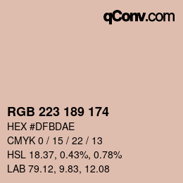 Color code: RGB 223 189 174 | qconv.com