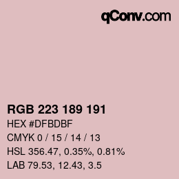 Color code: RGB 223 189 191 | qconv.com