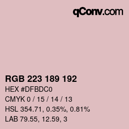 Color code: RGB 223 189 192 | qconv.com