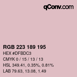 Color code: RGB 223 189 195 | qconv.com