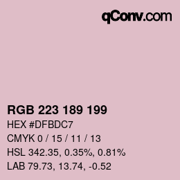 Color code: RGB 223 189 199 | qconv.com