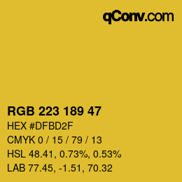 Color code: RGB 223 189 47 | qconv.com