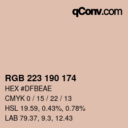 Color code: RGB 223 190 174 | qconv.com