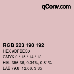 Color code: RGB 223 190 192 | qconv.com