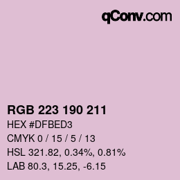 颜色代码: RGB 223 190 211 | qconv.com