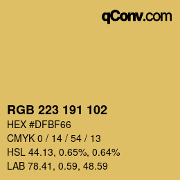 Color code: RGB 223 191 102 | qconv.com