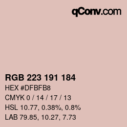 Color code: RGB 223 191 184 | qconv.com