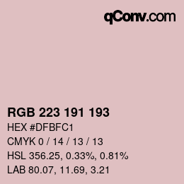 Color code: RGB 223 191 193 | qconv.com