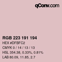 Color code: RGB 223 191 194 | qconv.com