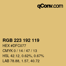カラーコード: RGB 223 192 119 | qconv.com