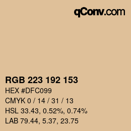 Color code: RGB 223 192 153 | qconv.com
