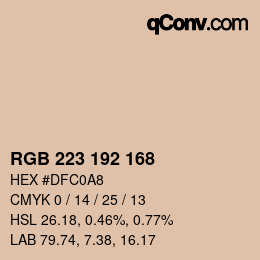 カラーコード: RGB 223 192 168 | qconv.com
