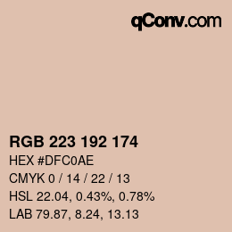 Color code: RGB 223 192 174 | qconv.com