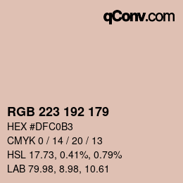 Color code: RGB 223 192 179 | qconv.com