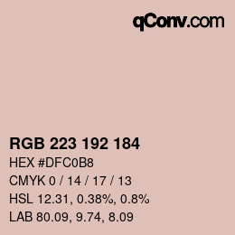Color code: RGB 223 192 184 | qconv.com