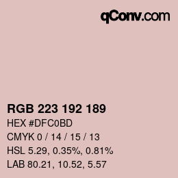 カラーコード: RGB 223 192 189 | qconv.com