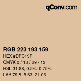 Color code: RGB 223 193 159 | qconv.com