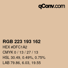 Color code: RGB 223 193 162 | qconv.com