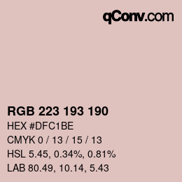 Color code: RGB 223 193 190 | qconv.com