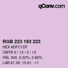 Color code: RGB 223 193 223 | qconv.com