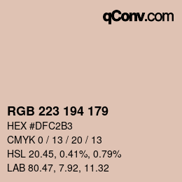 Color code: RGB 223 194 179 | qconv.com