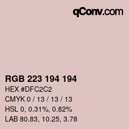 Color code: RGB 223 194 194 | qconv.com