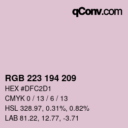 カラーコード: RGB 223 194 209 | qconv.com