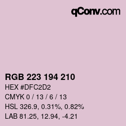 Color code: RGB 223 194 210 | qconv.com