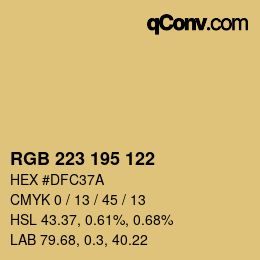 Color code: RGB 223 195 122 | qconv.com