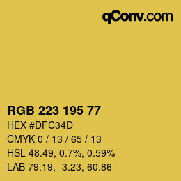Color code: RGB 223 195 77 | qconv.com