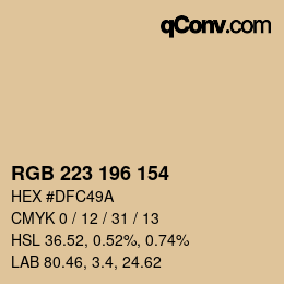 Farbcode: RGB 223 196 154 | qconv.com