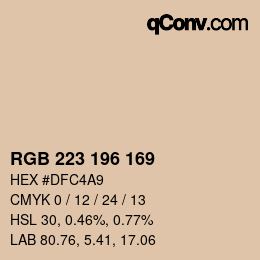 Color code: RGB 223 196 169 | qconv.com