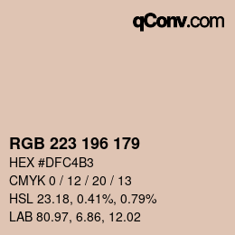 Color code: RGB 223 196 179 | qconv.com