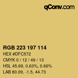 Color code: RGB 223 197 114 | qconv.com