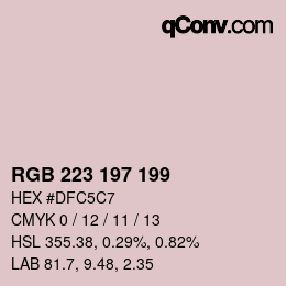 Color code: RGB 223 197 199 | qconv.com