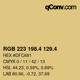 カラーコード: RGB 223 198.4 129.4 | qconv.com